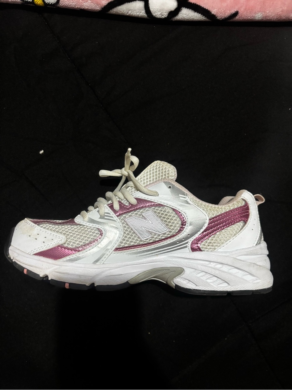 New Balance Women's White and Pink Running Shoe